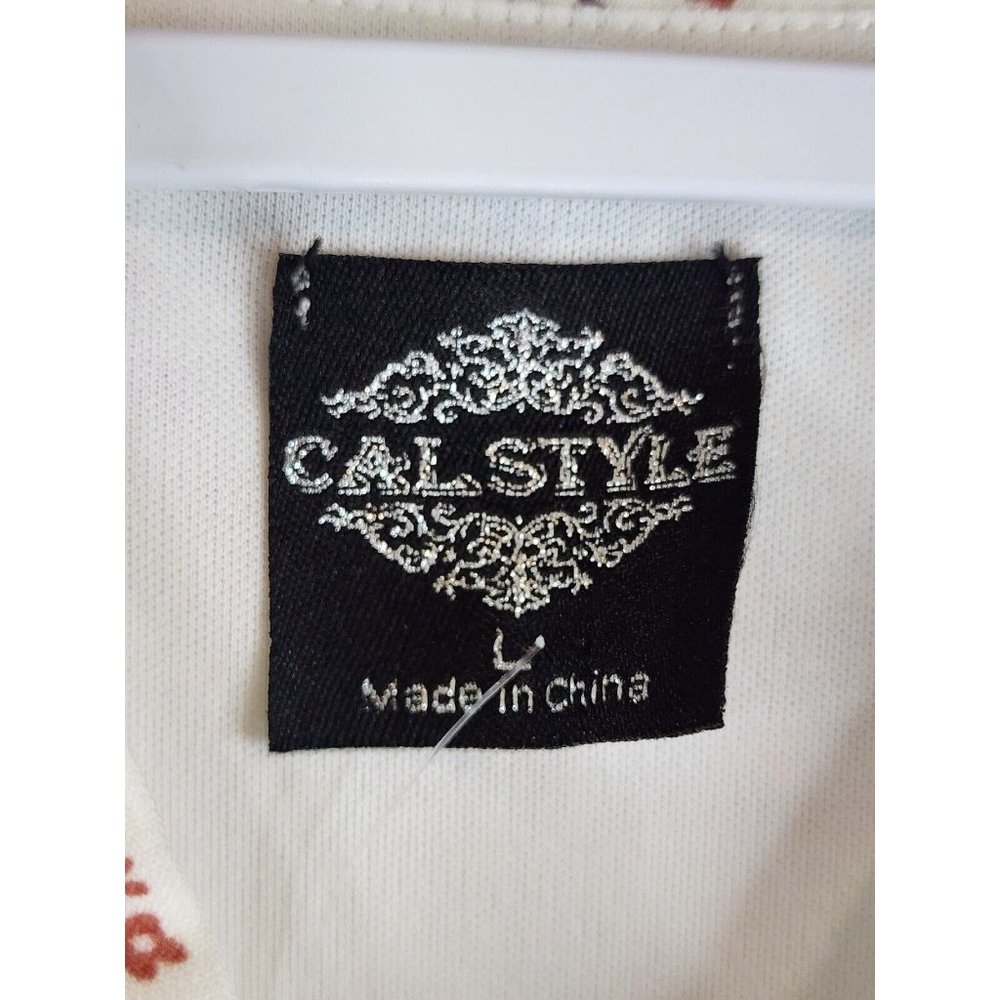 Cal Style Dress Womens Large Cream Paisley Print Balloon Sleeve Tunic Mini - Picture 3 of 13